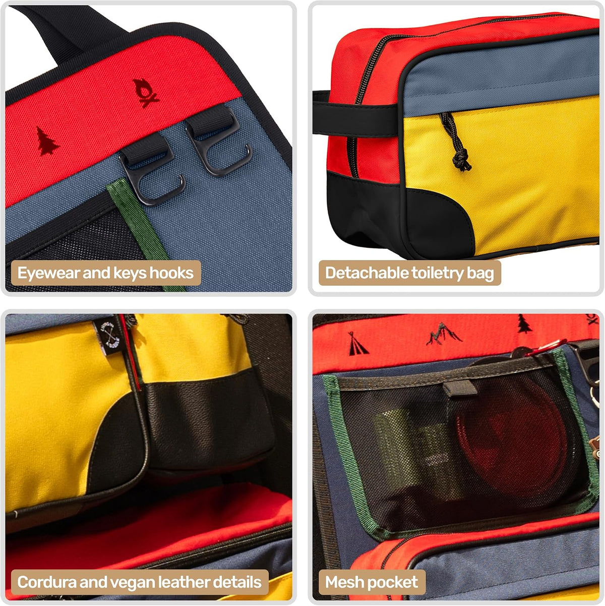 Living in a Bubble Seat back Organizer – Magnetic Toiletry and Cooler Pouch, Cordura Car Backseat Storage with Device Holder & Hooks, Multi-Compartment Utility Bag for Campervans & Family Travel