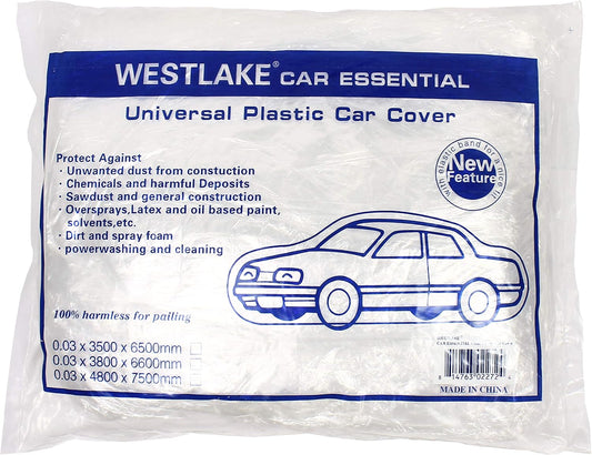 West Lake Universal Clear Disposable Car Cover for SUV, Sedan, Sport Cars, Antique Cars up to 22' x 12'