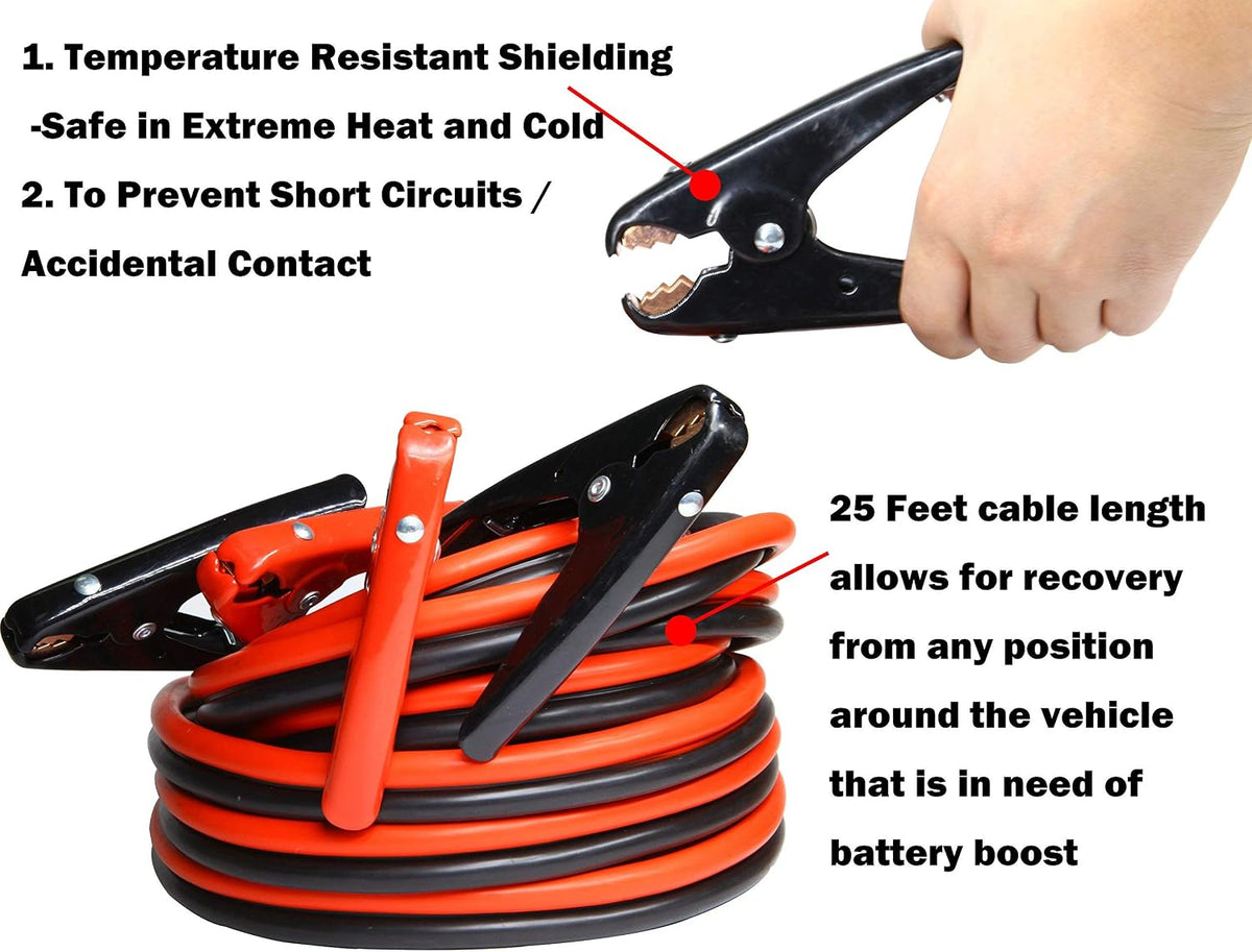 Heavy Duty Booster Jumper Cable1 Gauge x 25 Ft. x 800A Heavy Duty for Car Van Truck G8251C