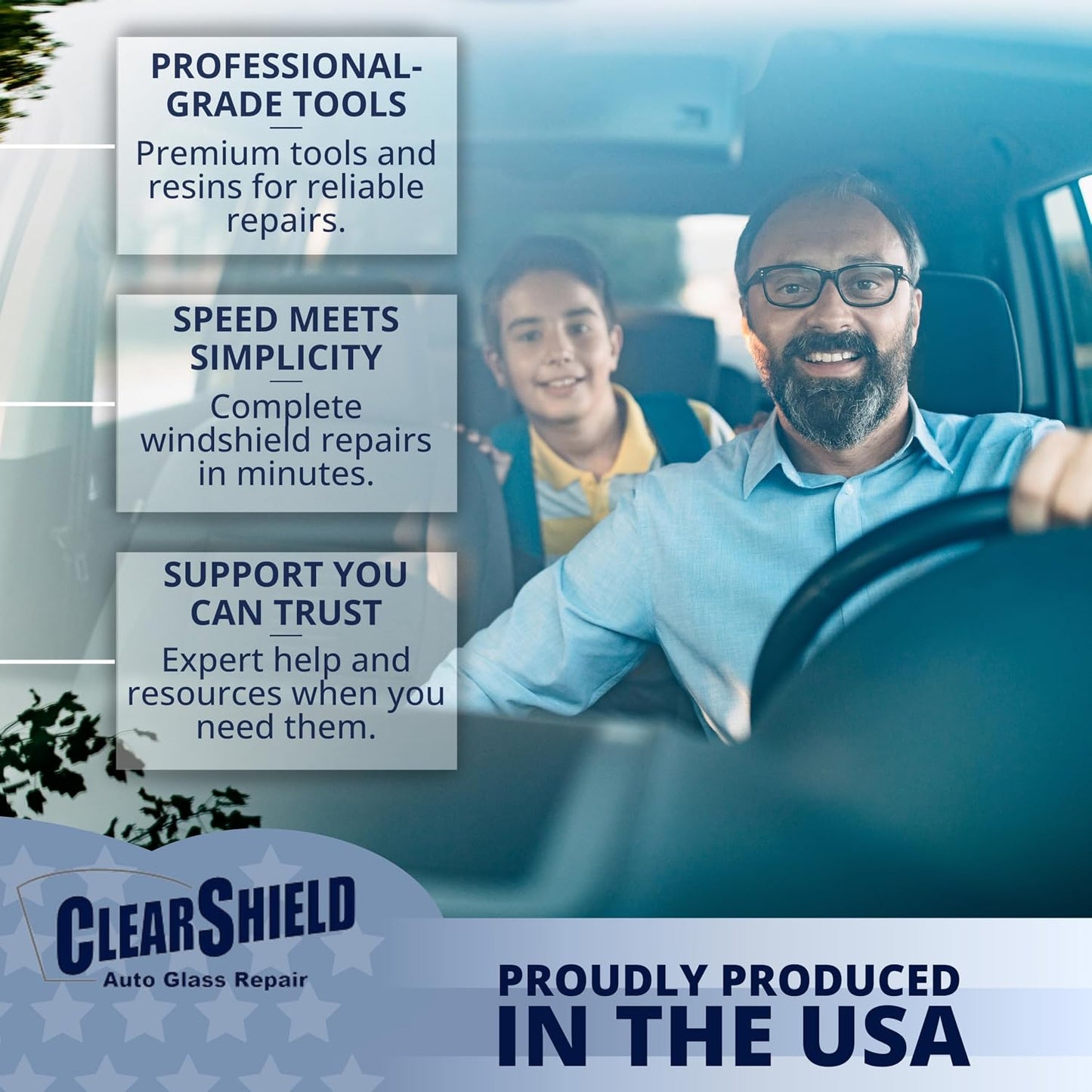 Clearshield Windshield Repair Kit - Window Rock Chip Repair Kit - Cracked Windshield Repair Kit - Auto Glass Repair Kit for 200+ Repairs
