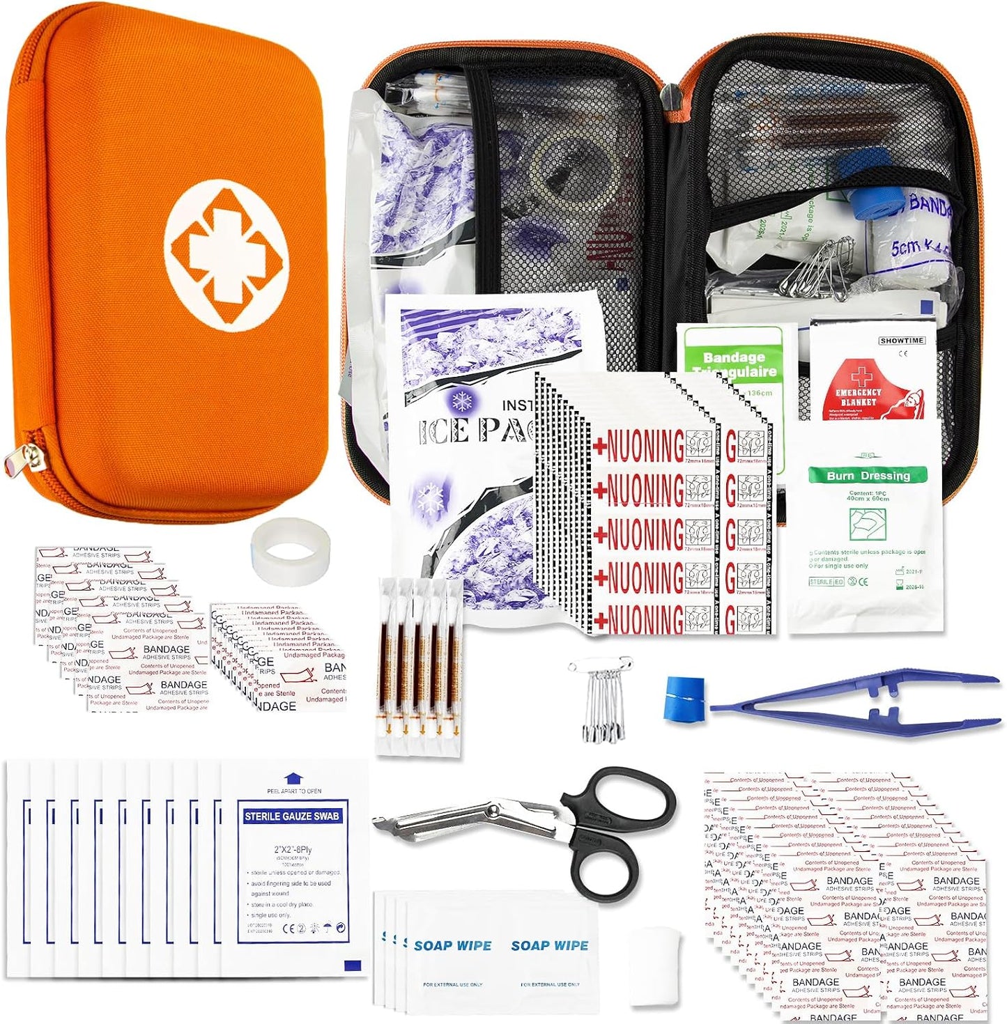 Small-Waterproof Car First-Aid Kit Emergency-Kit - Orange 277Piece Camping Equipment for Camping Hiking Home Travel YIDERBO