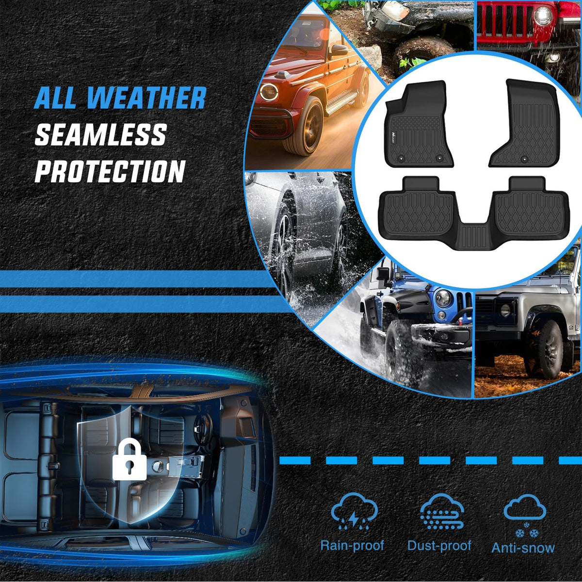 Nilight TPE Floor Mats for Dodge Charger AWD Chrysler 300 AWD