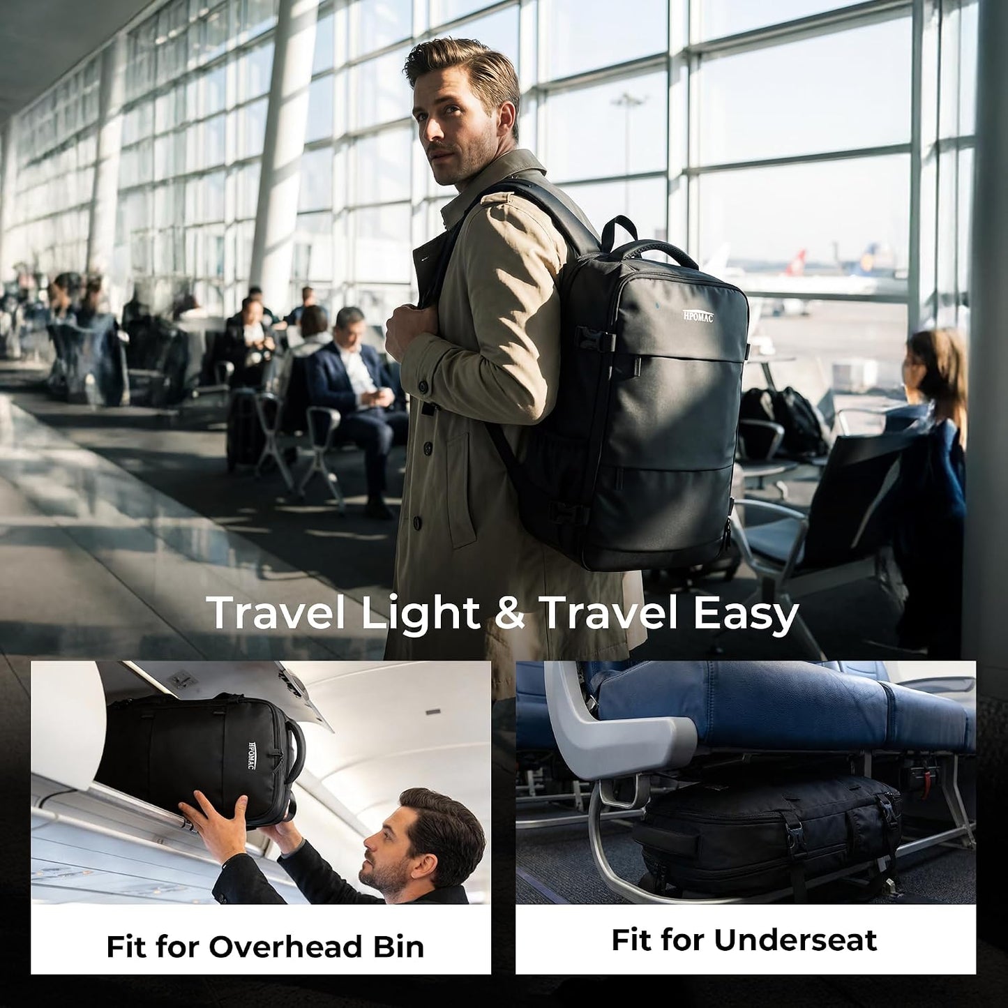Vacuum Compression Backpack, Carry-On Size Travel Backpack with Vacuum System and Pump & Nintendo Switch 2 Carrying Case, Slim Hard Shell Travel Case