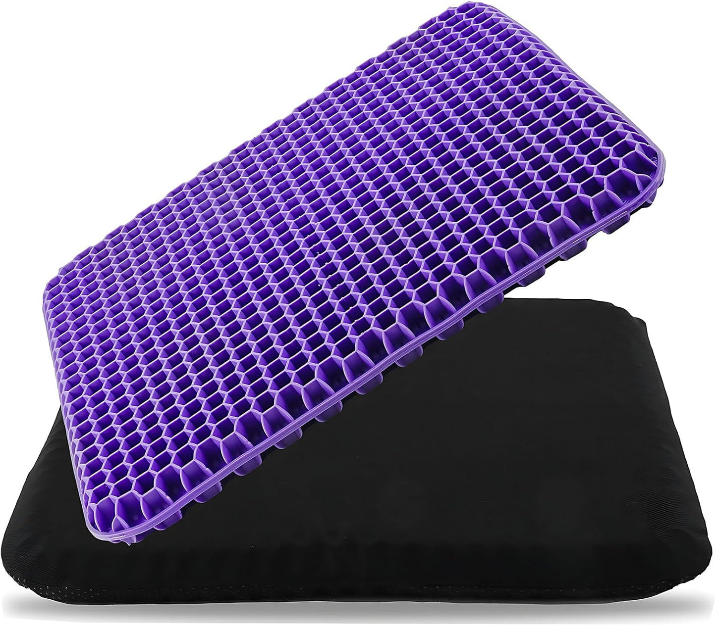 Gel Seat Cushion, Cooling Honeycomb Cushion for Long Sitting, Tailbone & Coccyx Pain Relief, Ergonomic Office Chair Pad, Breathable for Car Seat & Wheelchair(Light Purple)