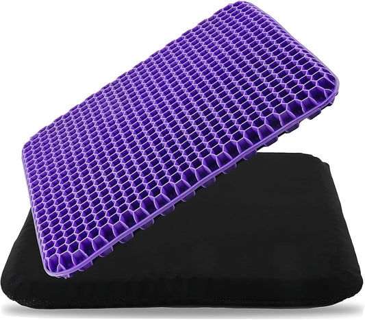 Gel Seat Cushion, Cooling Honeycomb Cushion for Long Sitting, Tailbone & Coccyx Pain Relief, Ergonomic Office Chair Pad, Breathable for Car Seat & Wheelchair(Light Purple)