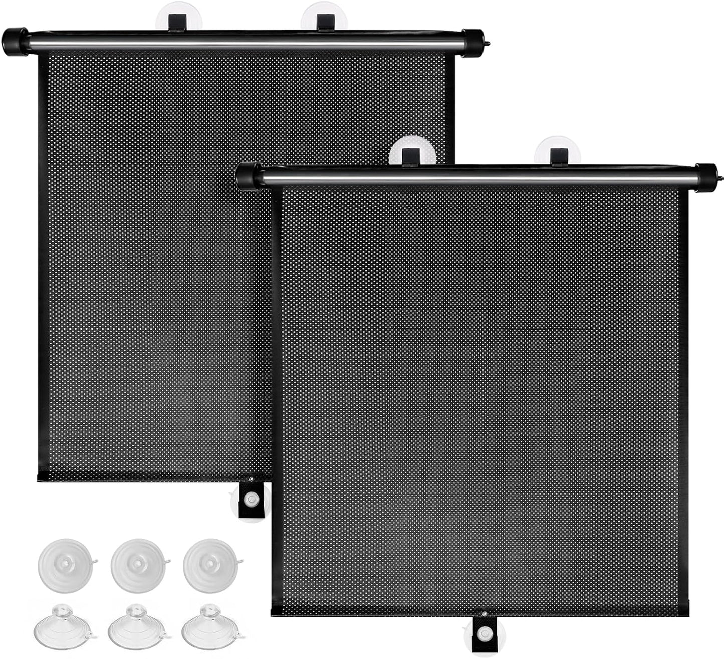 SYOURSELF Sun Shade for Car Window Baby, 2 Pack Retractable Sun Shade for Car Blocks Maximum UV Rays & Ice-Crystal Cooling, Roller Sunshade Visors for Baby, Children, Pets, and Passengers