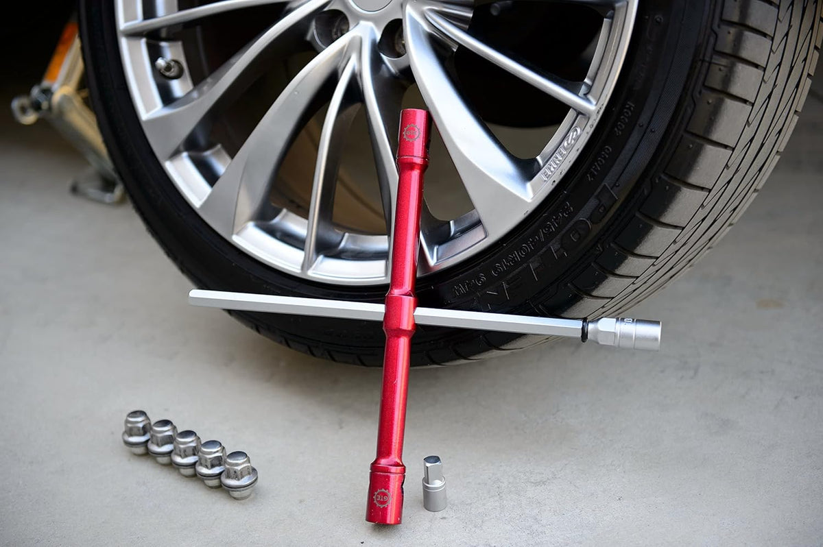GTE TOOLS - LugStrong 26" Universal Compact Lug Wrench Set, Super-Strong Tire Iron & Lug Nut Remover - 2x more torque! Never Get Stuck on the road again!