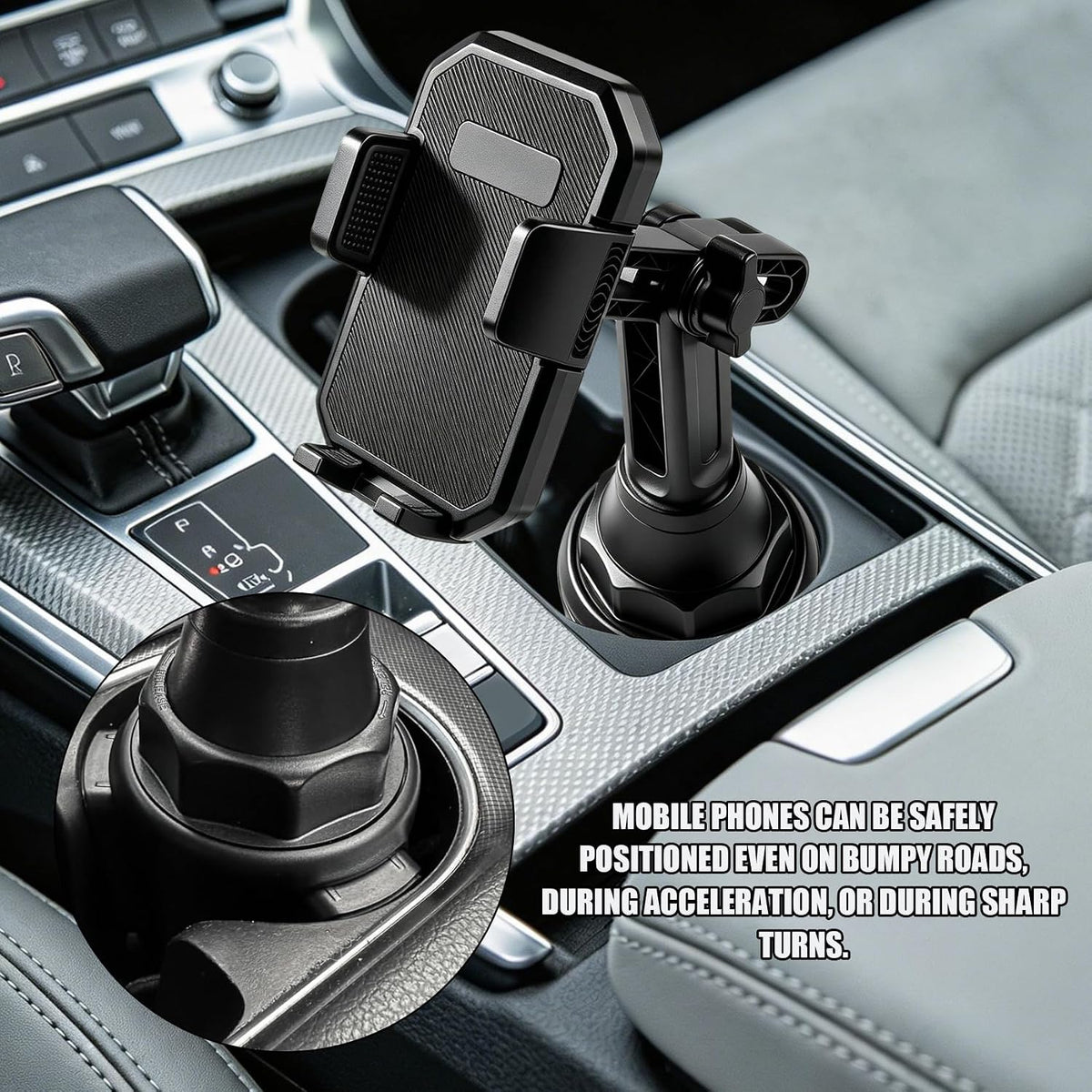 Cup Phone Holders for Your Car,Car Cup Phone Holder, Rotatable & Adjustable Long Neck Car Cup Holder Phone Mount, Auto Interior Smartphone Expander Mount Accessories for Most Vehicles