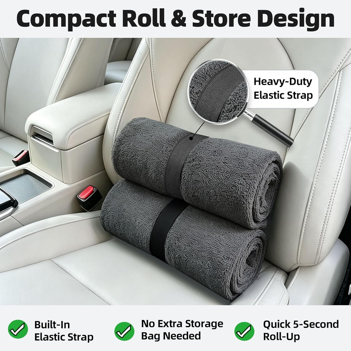 Leader Accessories Waterproof Towel Front Bucket Seat Covers, 2pcs Grey