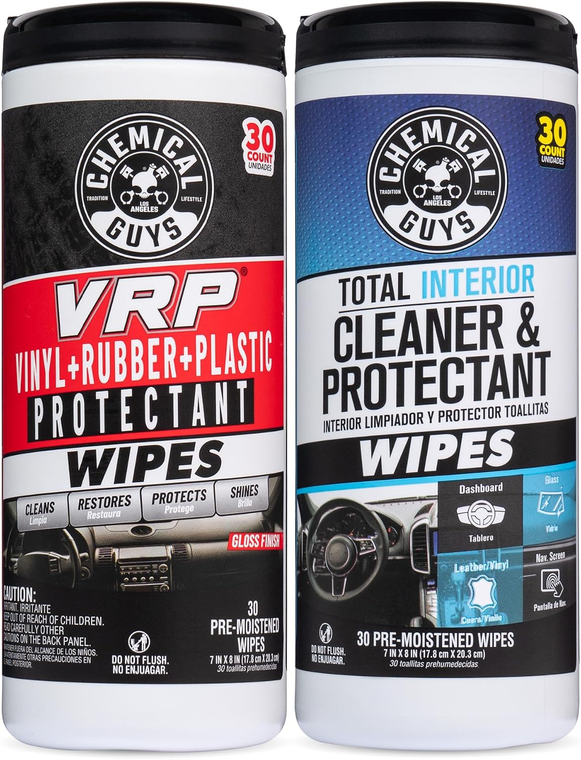 Chemical Guys, VRP & Total Interior Cleaner Canister Wipes, Multi, 60 Count