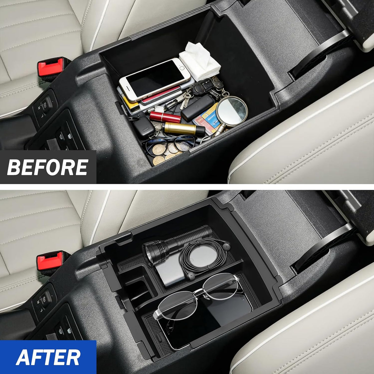 Double-Layer Center Console Tray Fit for Ford Bronco 4Door 2025 2026