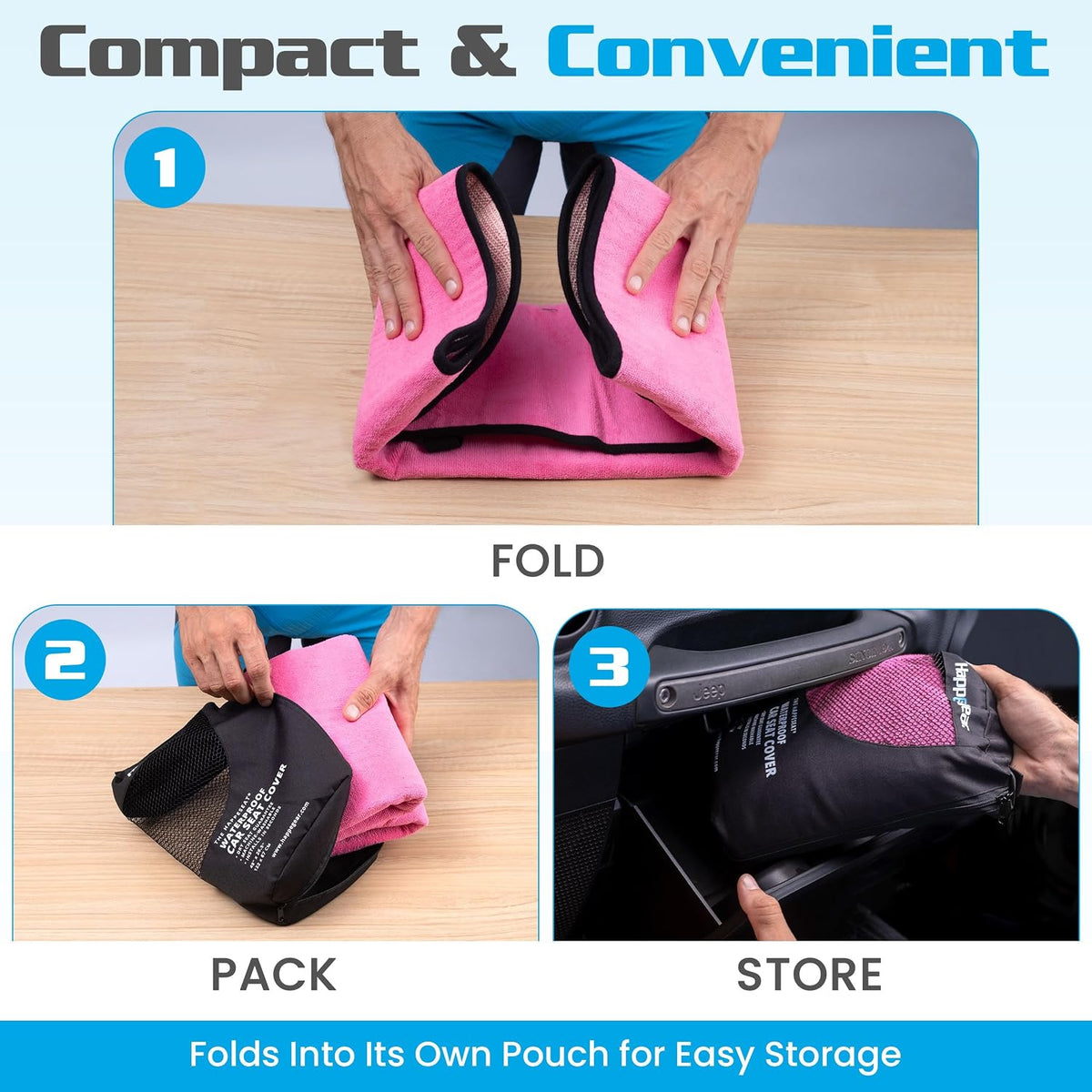 HAPPEGEAR Happeseat Waterproof Car Seat Cover & Protector, Pink