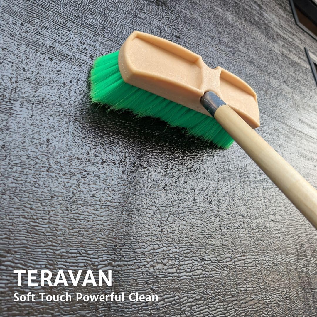 Teravan Green Flow Through Essential Flagged-End Brush Head, 10-Inch