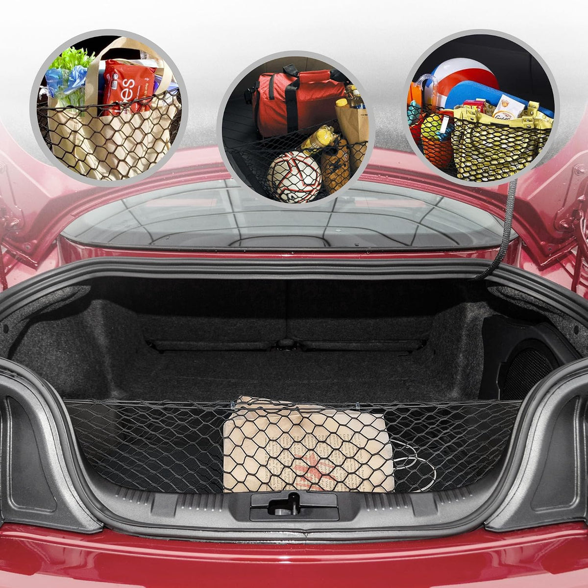 Envelope Style Automotive Elastic Trunk Cargo Net for Ford Mustang 2015-2026 - Premium Trunk Organizer and Storage - Luggage Net for Coupe - Car Organizer for Ford Mustang 2015-2026
