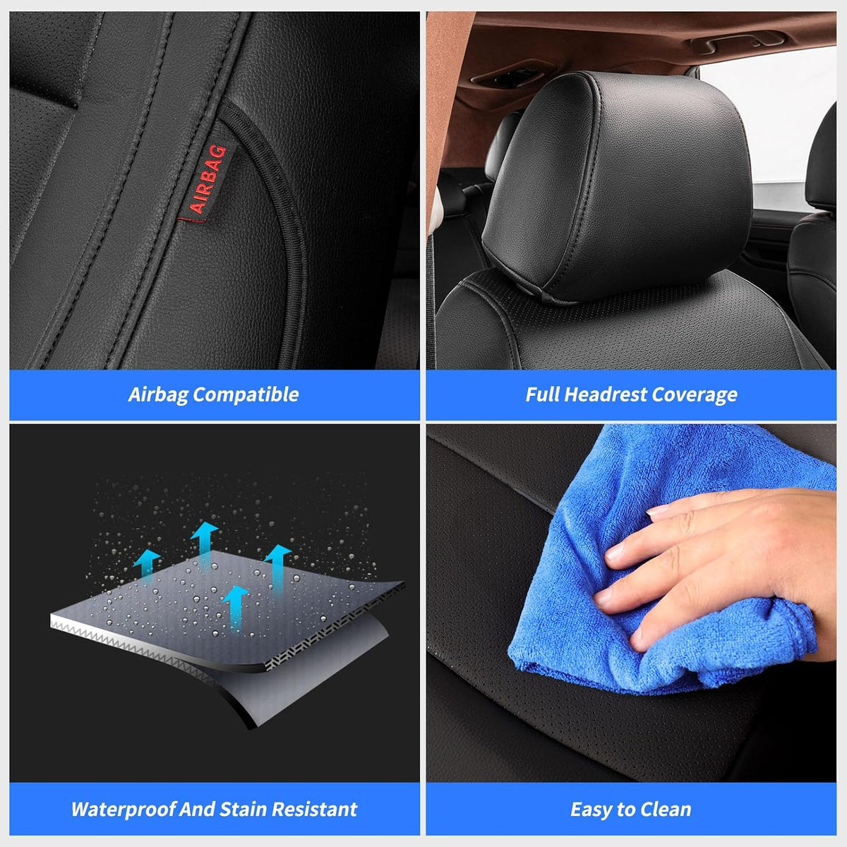 coverdream Custom Seat Covers for 2017-2022 Honda CR-V,Premium Faux Leather Car Seat Cover Set,Full Set Waterproof SUV Seat Protector,Armrest Covers Included (Red/Black)
