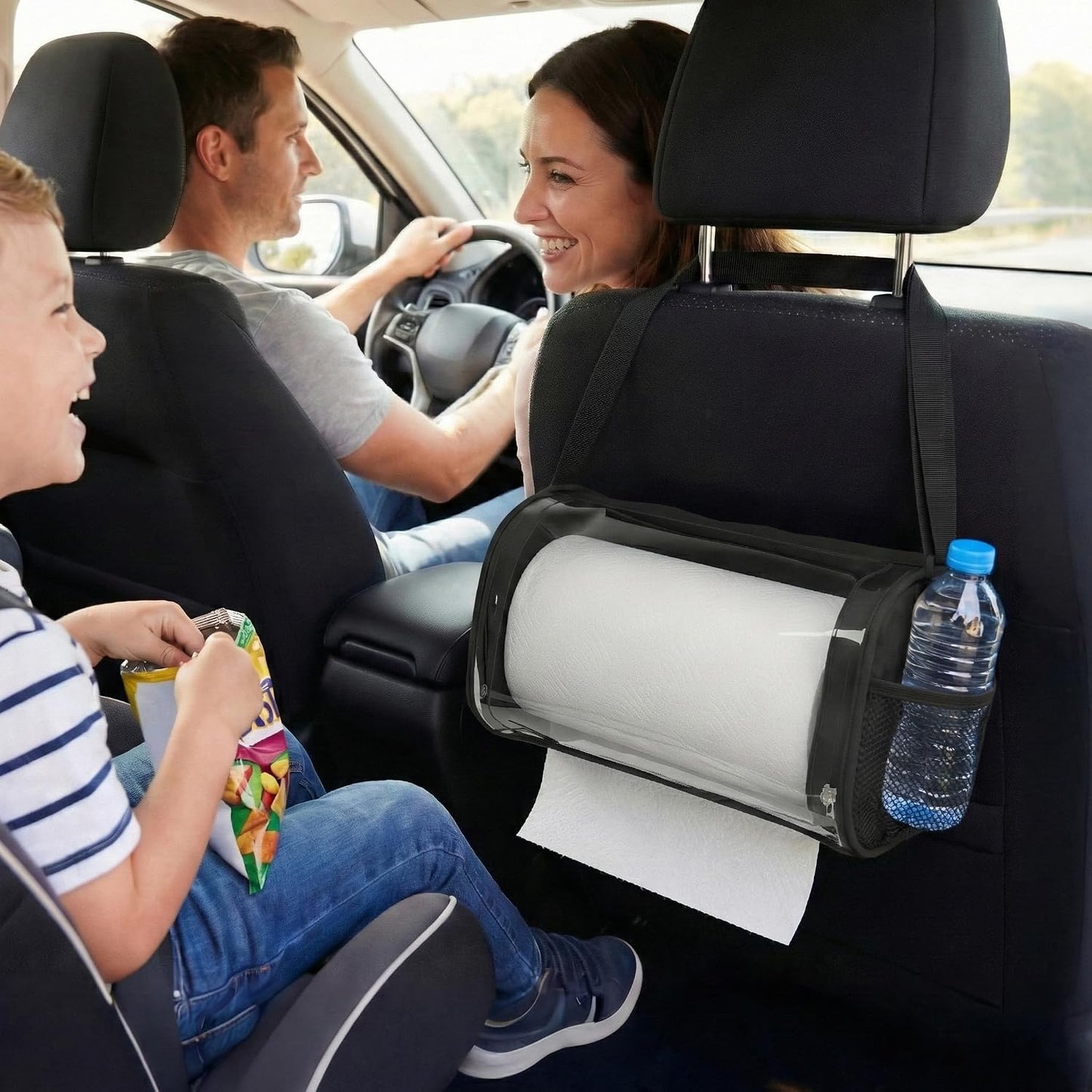 Portable Car Paper Towel Holder: Water-Resistant Toilet Paper Dispenser | No-Drill Over-the-Door Towel Roll Organizer, Multi Use for RV, BBQ, Camper, Boat, Garage, Kitchen Cabinets & Outdoor Fences