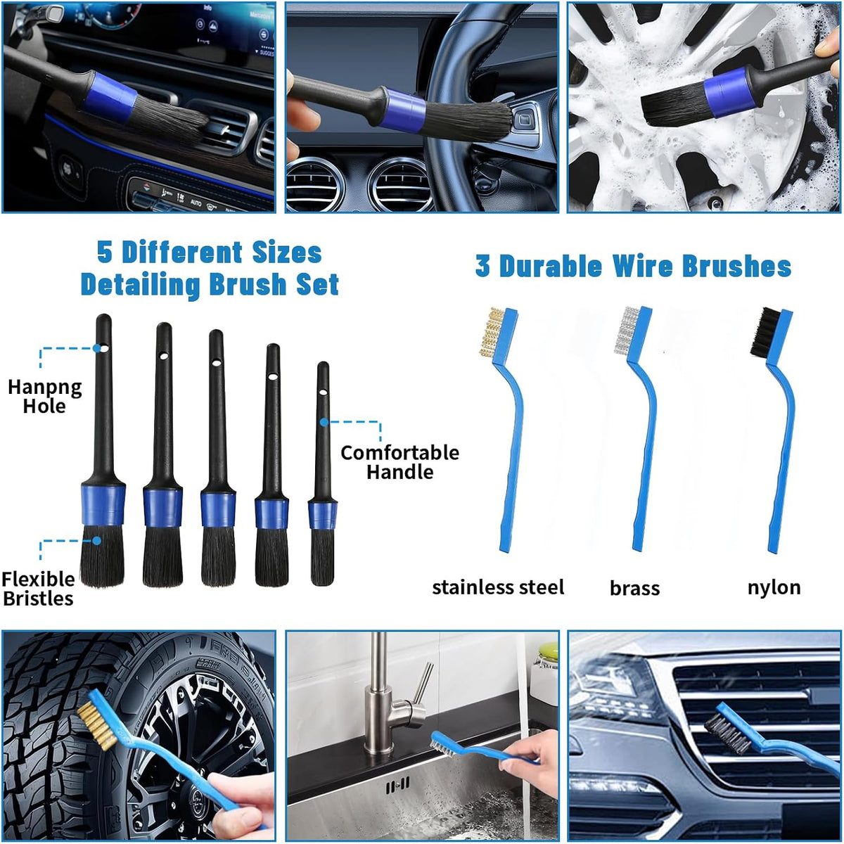 Car Detailing Kit,36pcs Car Detailing Brush Set,Car Cleaning Kit Detail Kit