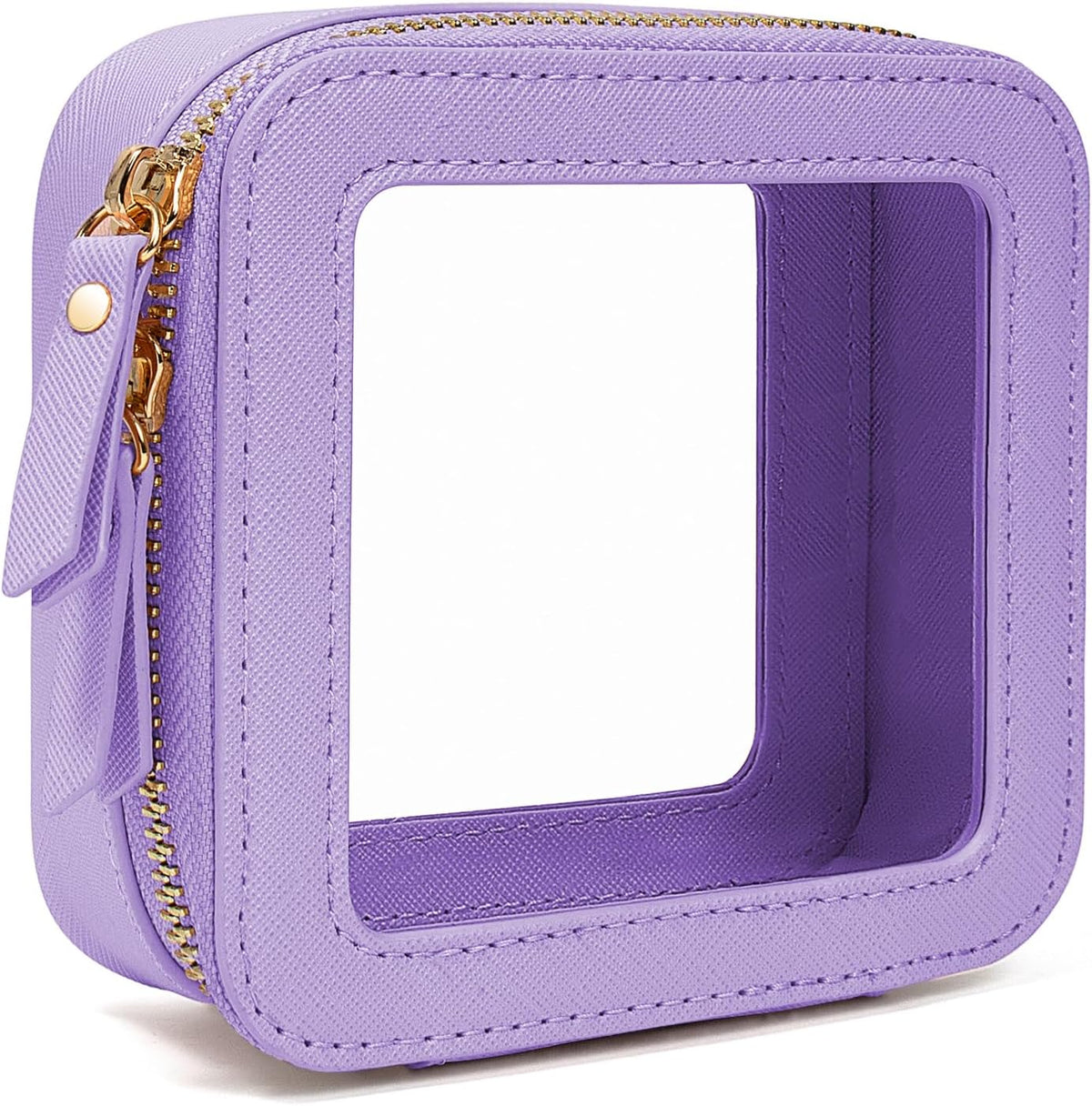 LETGO Small Makeup Bag Pouches for Purse Clear Makeup Bag for Purse Accessories Make Up Bag Small Car Organizer and Storage (Mini Purple)
