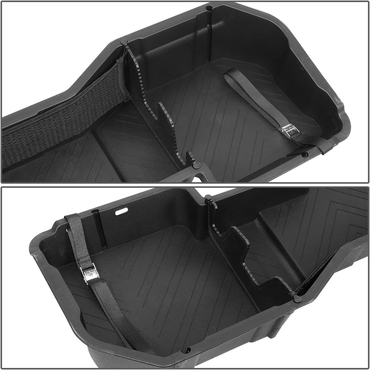 DNA Motoring Under Seat Storage Box Compatible with 07-18 Silverado Sierra 1500 / 07-19 Silverado Sierra 2500HD 3500HD Crew Cab Pickup, SBOX-002