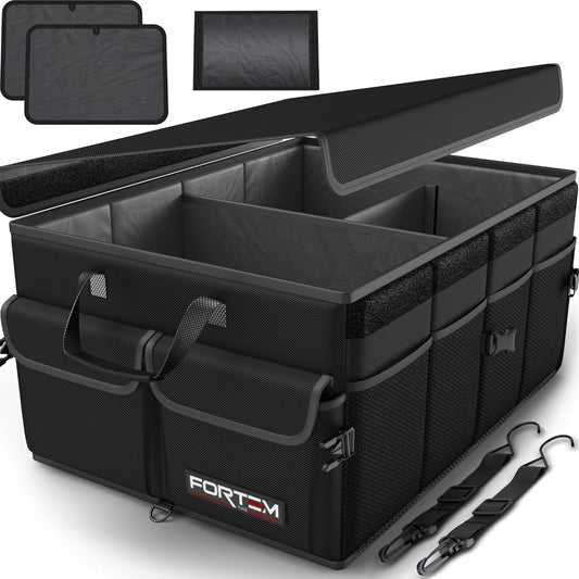 FORTEM Trunk Organizer For SUV Car Trunk Organizer, Foldable Storage, Car Accessories for Women Men, Collapsible Bag, 600D Oxford, Non Slip Bottom, Straps, Soft Cover (50L)