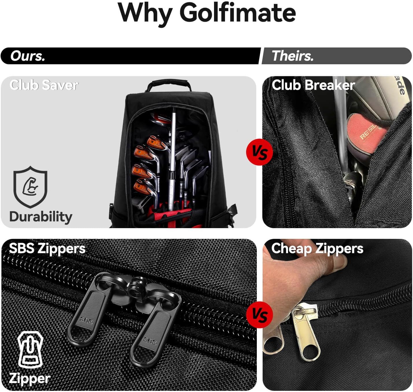 Golf Travel Bag with Wheels, Soft-Sided 1680D Oxford Golf Club Travel Cover Case for Car Trips & Short Travel, Thick Padded Protection, Large Storage Pocket for Shoes & Accessories, Easy to Maneuver