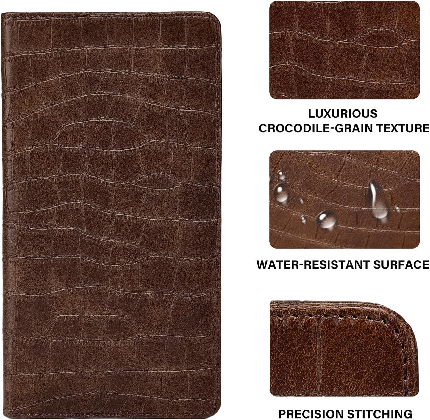 Car Registration and Insurance Holder, Brown Vehicle Glove Box Car Organizer with Magnetic Closure for Documents, Cards, License Car Organization, 1 Pack
