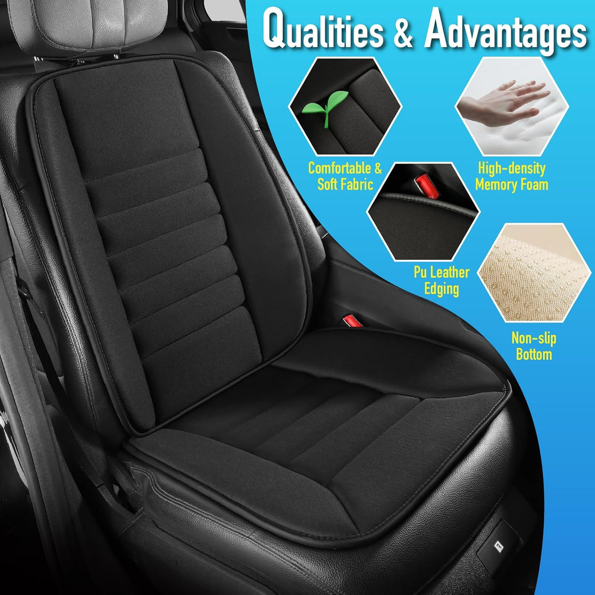 Lofty Aim Car Seat Cushion with Back Support Pillow, Driver Seat Cushion
