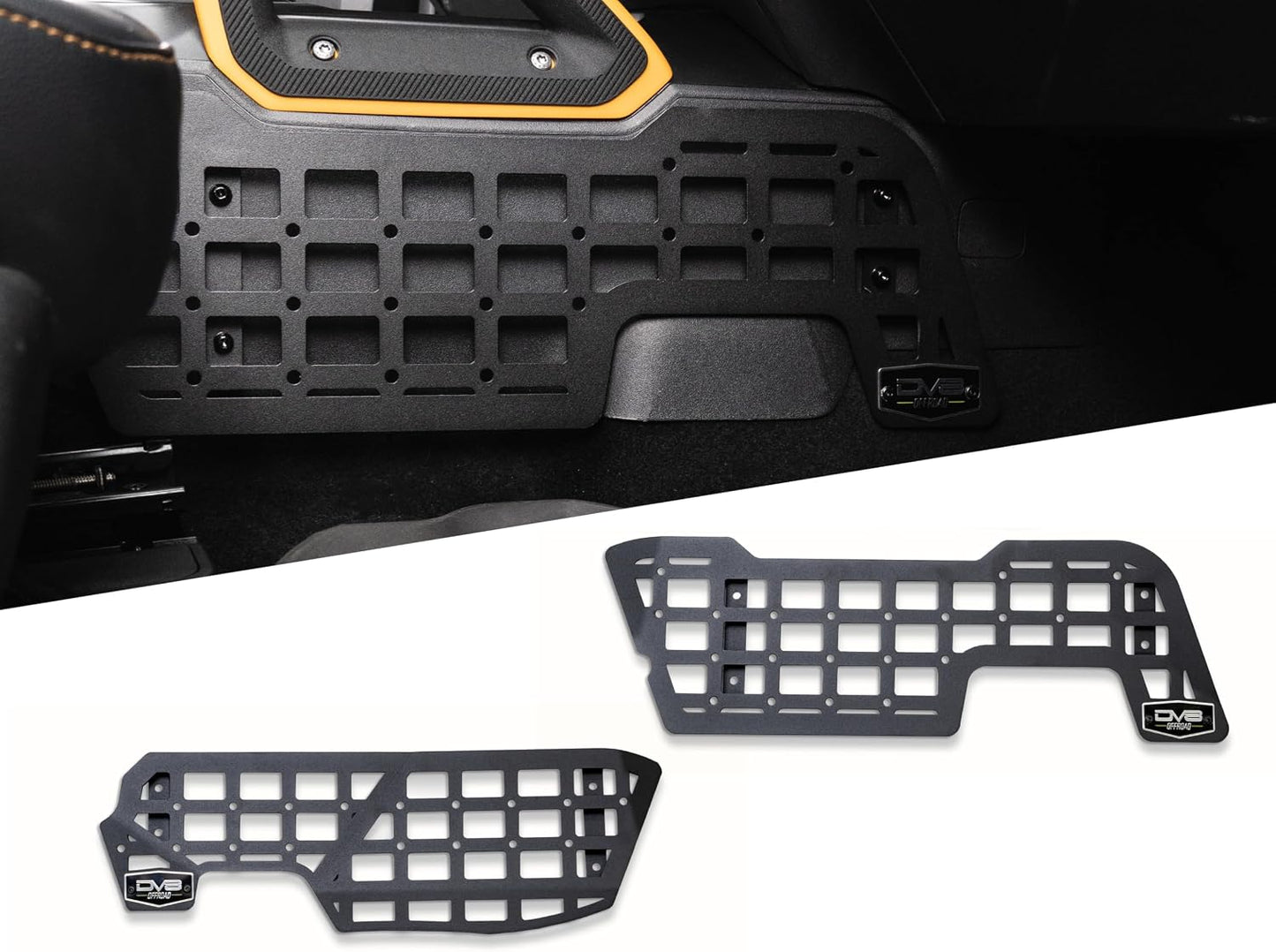 DV8 Center Console Molle Panels for 2021-2026 Ford Bronco Quick Gear Mount | Access & Accessories, Durable Steel Construction, Black Powder Coat Finish, Driver & Passenger Side Panels Included