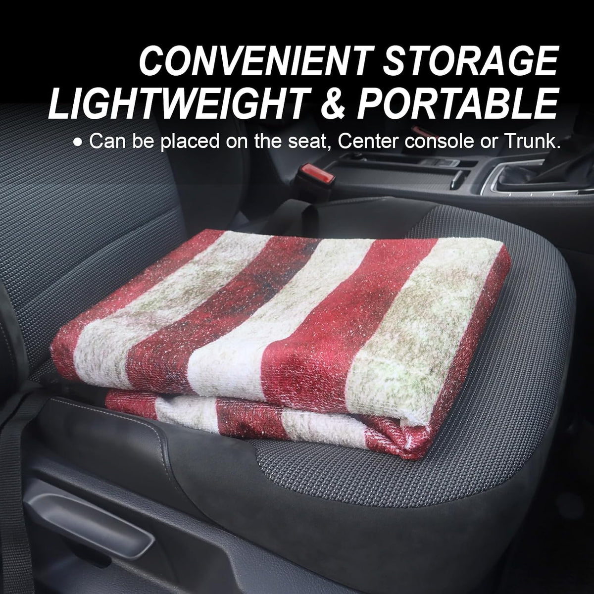 Sweat Towel Car Seat Cover Protector Front Seats for Gym Workout, Running, Swimming, Beach and Hiking, Waterproof Universal Seat Cover for Car, Trucks, Van & SUV (1, American Flag, Rear Seat)