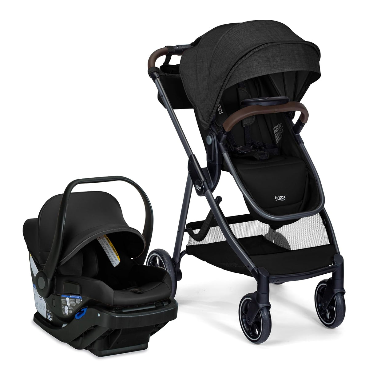 Britax Phases Travel System with Arbor Infant Car Seat — Raven Black