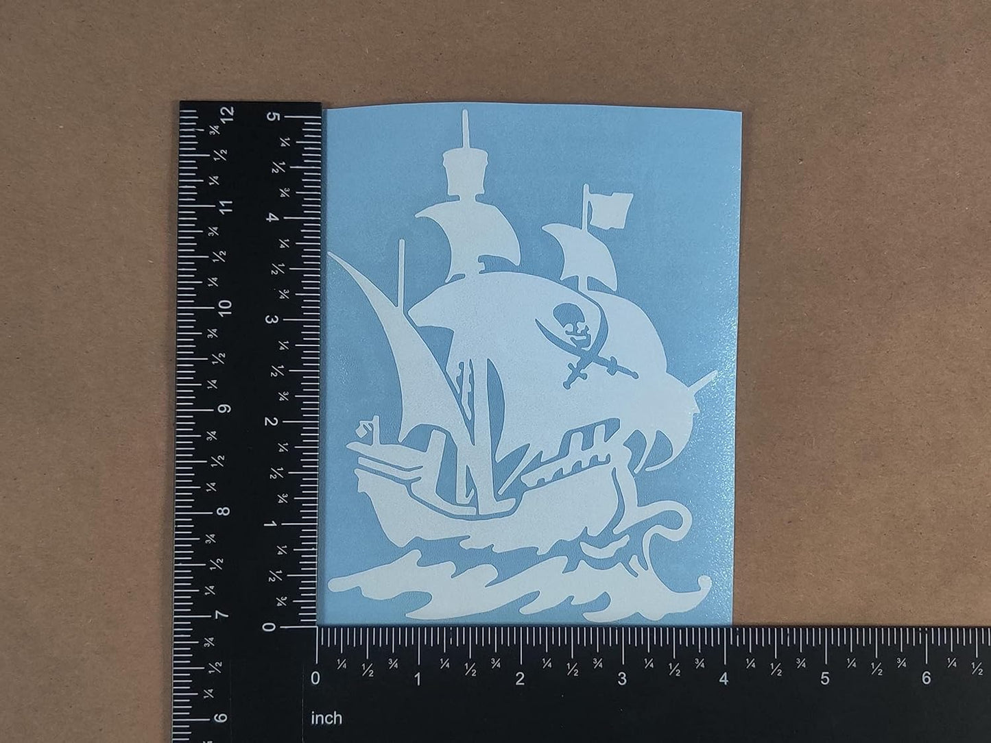 Pirate Decals 4 Pack: Skull and Swords, Ship, Flag, Compass (White, PiratesOne Large 5")