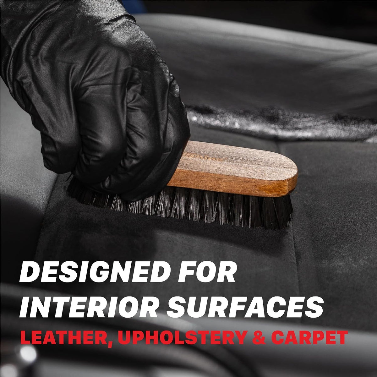 Maxshine Universal Leather & Upholstery Brush – Soft Nylon Interior Detailing Brush for Leather, Vinyl, Fabric & Carpet Cleaning – Car Detailing Brush for Seats, Floor Mats & Door Panels