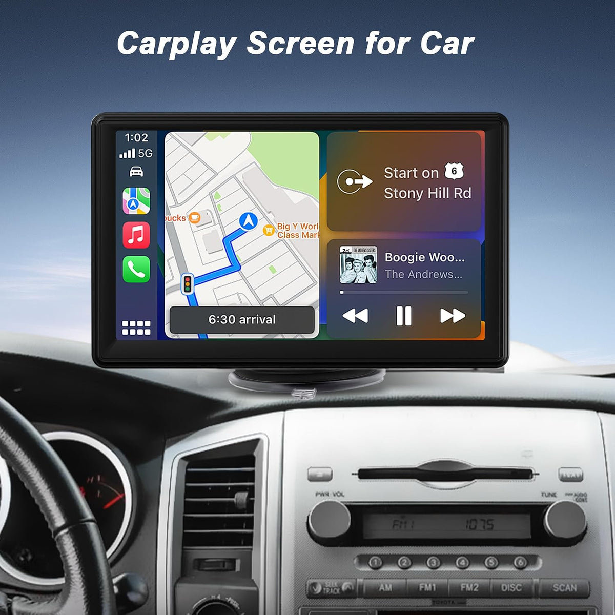 Double Din Car Radio: 7" Touch Screen Wireless Android Auto & Carplay Car Stereo Radio Support FM Radio/Bluetooth