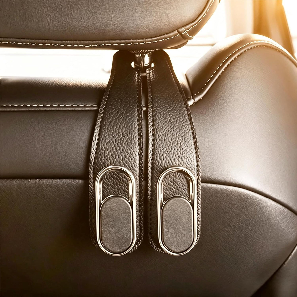 2 Pack Car Seat Headrest Hooks, Gray