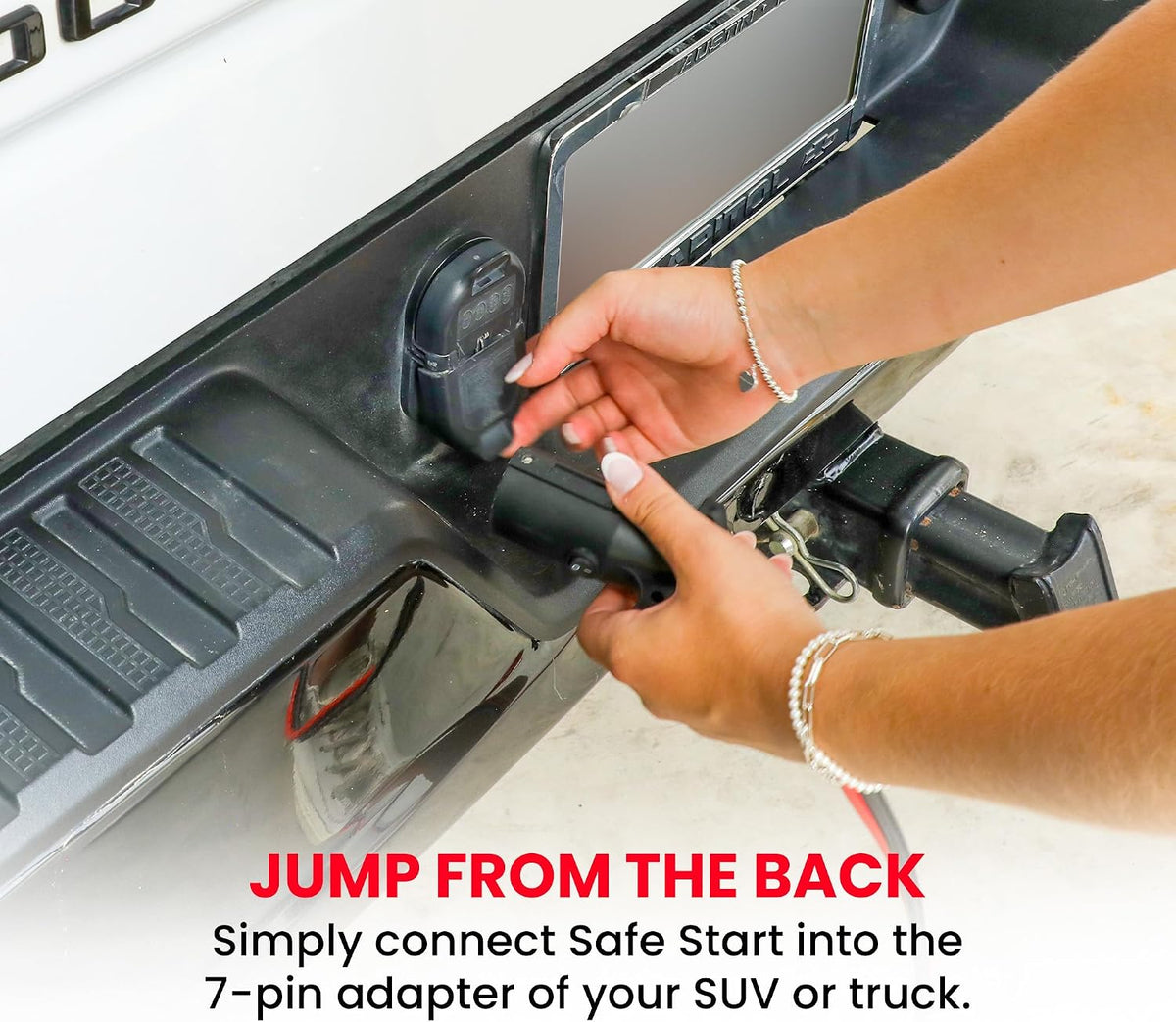 Safe Start Jumper Cable | Heavy Duty Jumper Cables for Trucks, SUV | Self Rescue Car Jump Starter | Quick Connect, Built-in Lights, Portable | Prioritizing Safety | 6 Gauge Wire, 12 Ft.