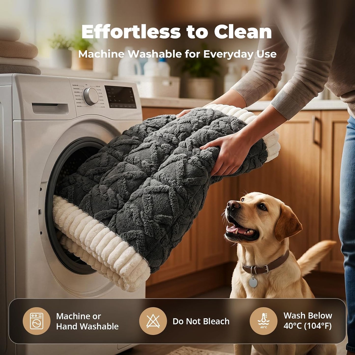 Avont Dog Bed for Car Back Seat, 2026 New Backseat Pet Bed Mat | 52.3"x23.6" Back Seat Pet Cover for Dogs Machine Washable Non-Slip Thick Plush Travel Mat for SUVs Trucks Camping - Dark Grey