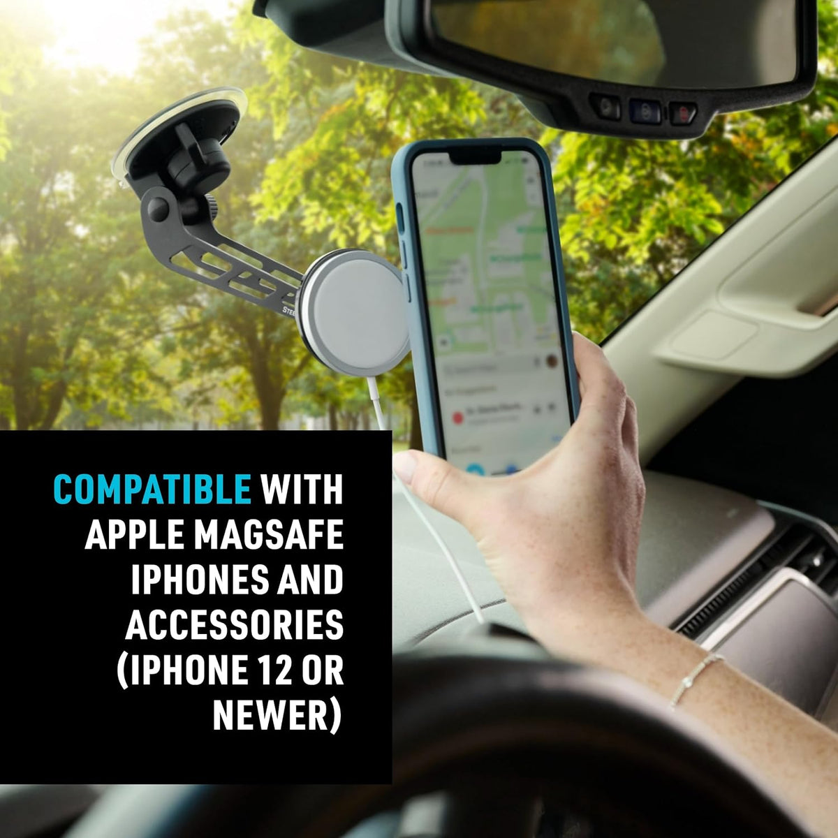 Nite Ize Steelie Windshield Kit - Magnetic Cell Phone Holder for Car Accessories - Sturdy Car Windshield Mount for Cell Phones - Orbiter Plus