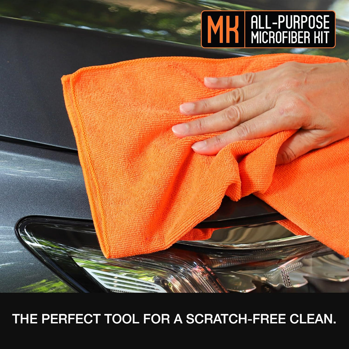 Suds Lab Premium 400 GSM Microfiber Towels, Edgeless, 16"x16", 12-Pack