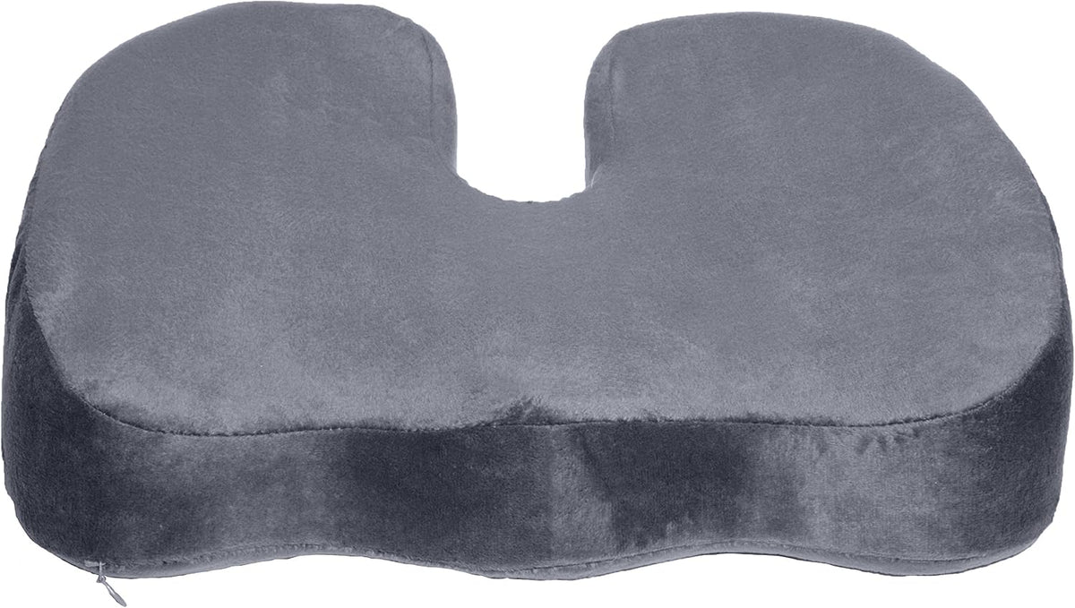Deluxe Comfort Coccyx Orthopedic Gel Enhanced Comfort Foam – Sciatica Relief – Tailbone Support – Great for Car or Office – Seat Cushion, Black