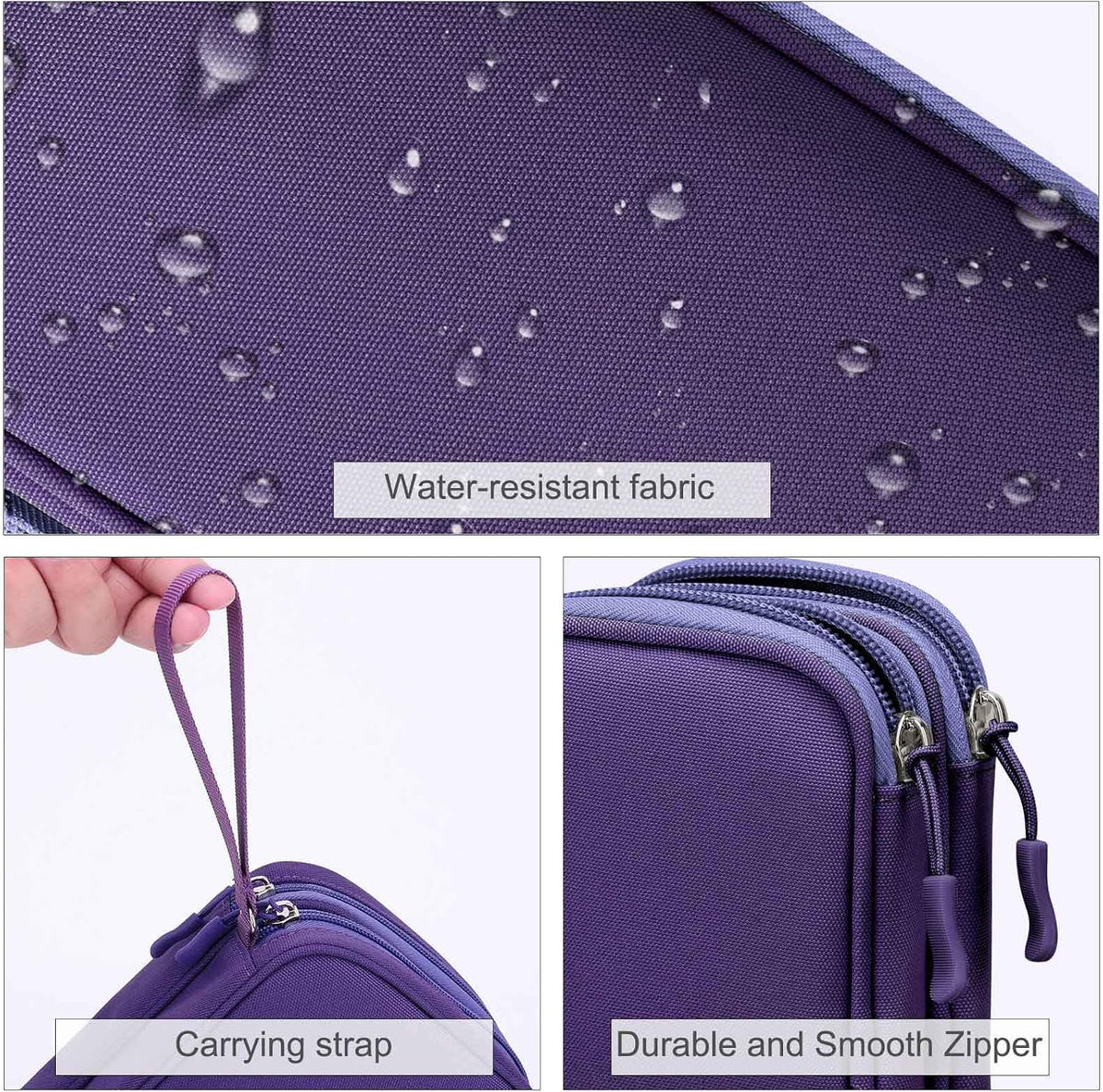 FYY Electronic Organizer, Travel Tech Pouch Bag, Large, Purple