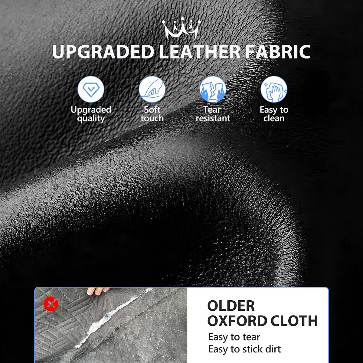 Dog Car Seat Cover for Back Seat, Hard Bottom, PU Leather Extender