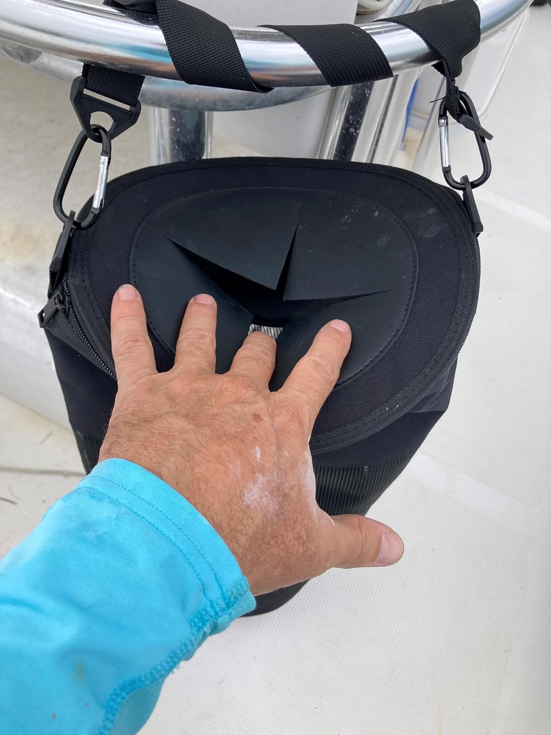 Boat Trash Bag Garbage Waste Can Reuseable Washable Mesh and Nylon/Polyester by Boat Trix Multiple Sizes and Models (Flapper Lid, Large)