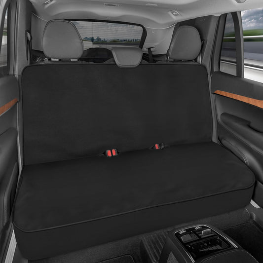 Motor Trend AquaShield Black Neoprene Rear Bench Seat Cover - 100% Waterproof Back Seat Protector for Car Truck Van SUV - Universal Fit for Dogs, Pets & Kids