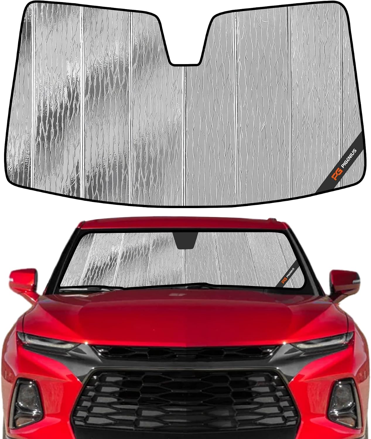 Pigenius Windshield Sun Shade for Chevrolet Blazer EV 2024-2026 Front Window Sunshade - AstraGuard