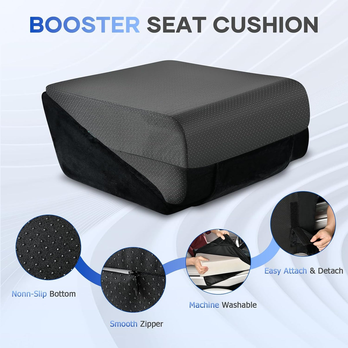 FLORICH Car Booster Seat Cushion Car Sleeping Pad Universal Car Seat Cushion Legs Rest Pads, Black