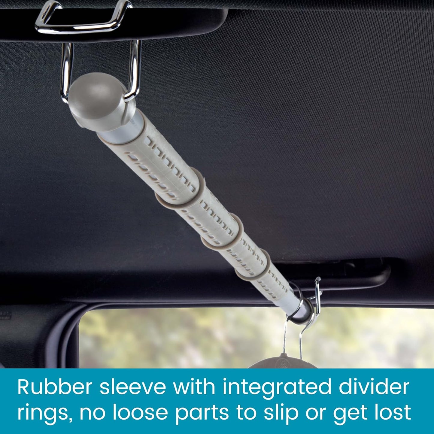 High Road Car Clothes Hanger Bar - Carbon Steel No Assembly Clothes Rod for Car, Truck or Van With Solid Metal Hooks - Fully Assembled Expandable Clothing Bar Slides from 32 To 62" Long