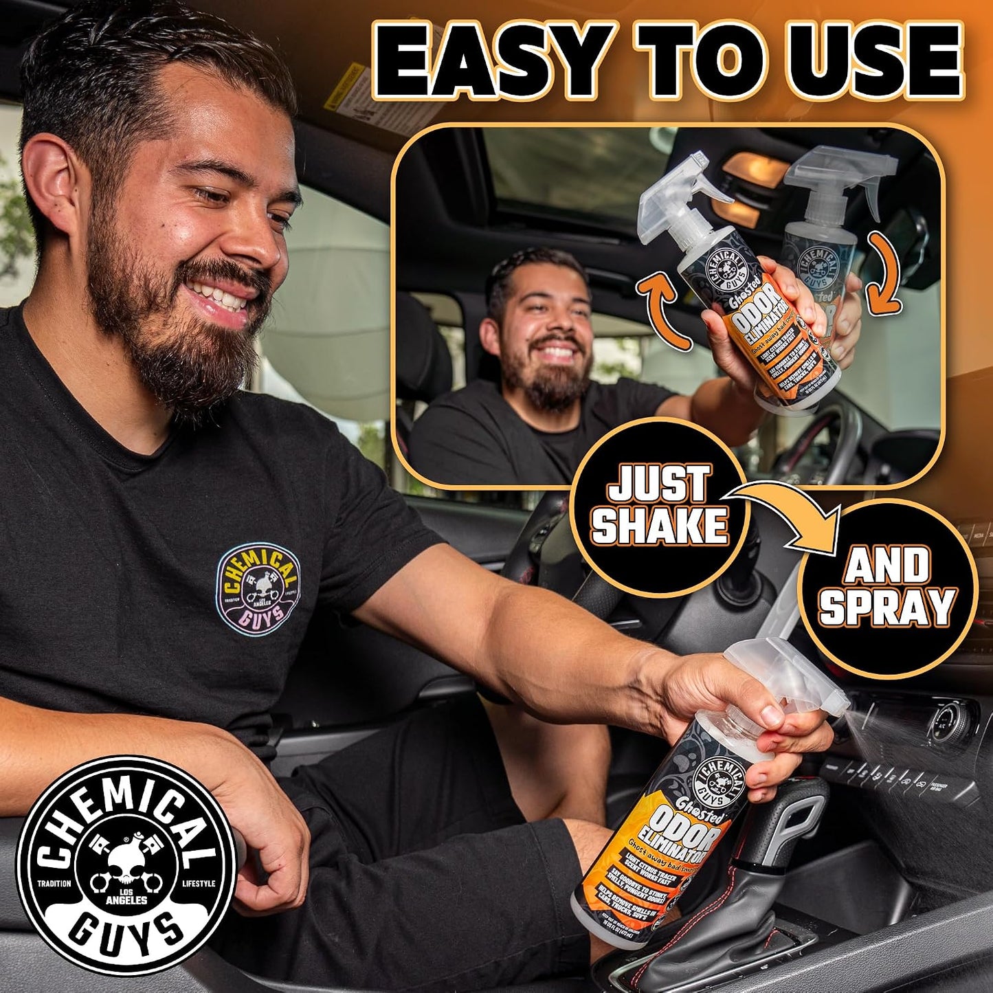 Chemical Guys SPI23216 Ghosted Complete Interior Vehicle Odor Eliminator, Great for Cars, Trucks, SUVs, RVs, Home, Office & More, 16 fl oz