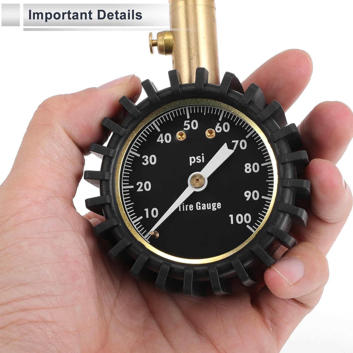 1Pc Universal Tire Pressure Gauge 0-100 PSI 2.56" Digital Pressure Gauge with Gear Sleeve Tyre Air PSI Meter for Motorcycle SUV Truck