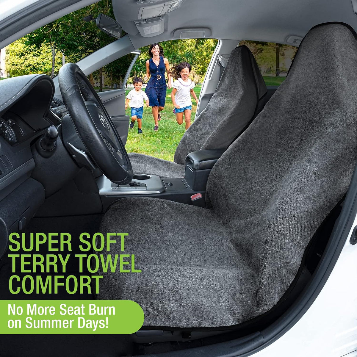 Season Guard Waterproof Towel Seat Cover,Universal Fit Non-Slip Front Cover