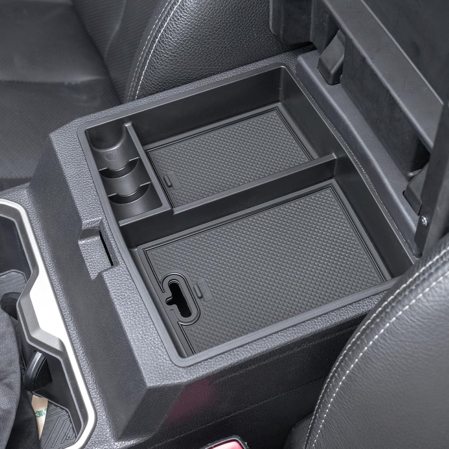 JDMCAR Center Console Organizer Compatible with Toyota 4Runner Accessories 2010-2024 and Kia Telluride (2020-2024), Insert ABS Black Materials Tray, Armrest Box Secondary Storage